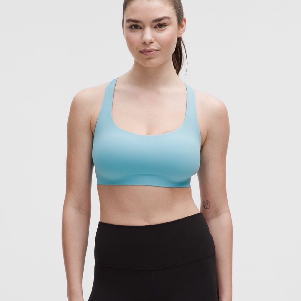 Lululemon FlexyFlex Strappy Back Yoga Sports Bra Tidal Teal L/XL - Picture 2 of 4